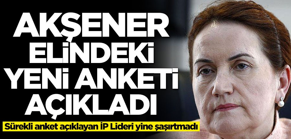 Meral Akşener yine anket açıkladı