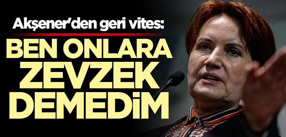 Meral Akşener'den geri vites: Ben onlara zevzek demedim