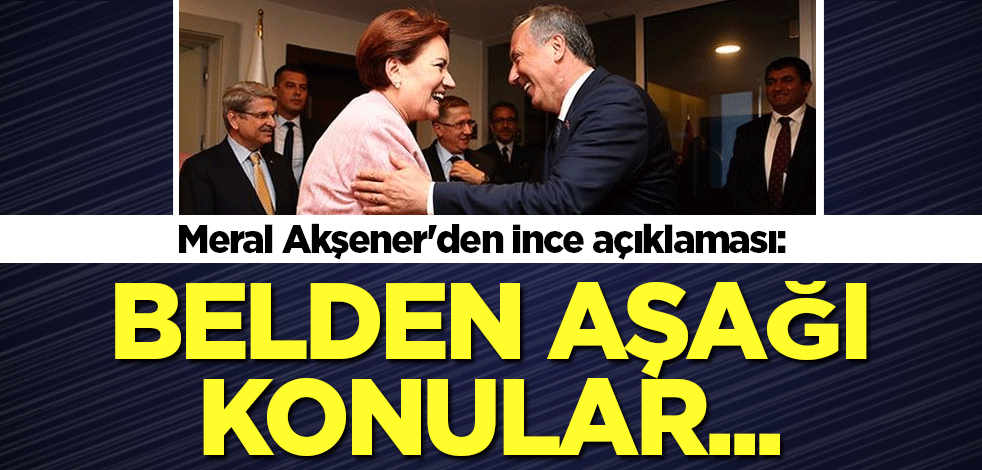 Meral Akşener'den ince açıklaması: Belden aşağı konular...