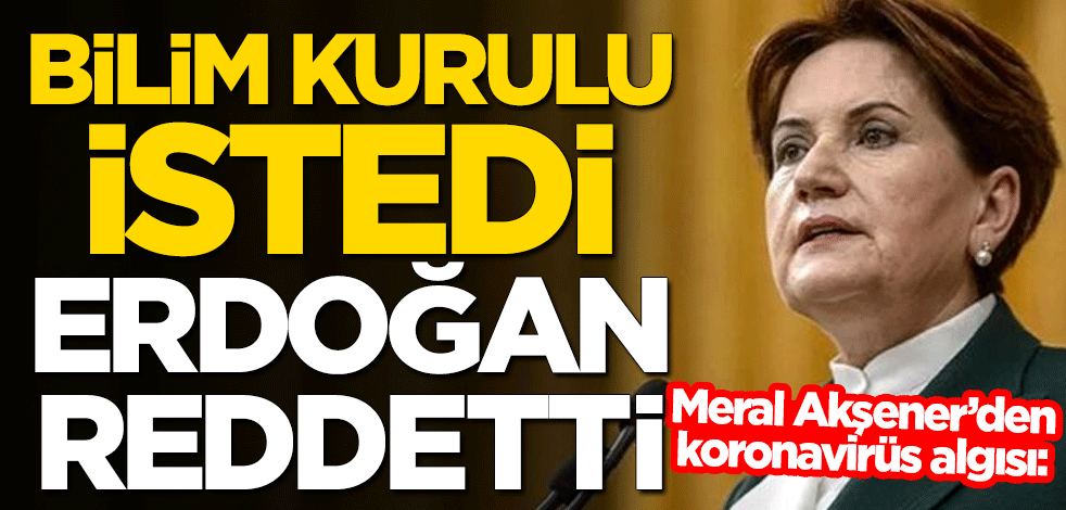 Meral Akşener'den koronavirüs algısı: Bilim Kurulu istedi, Erdoğan reddetti