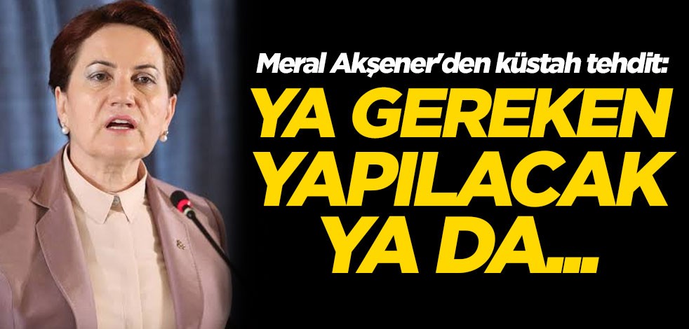 Meral Akşener'den küstah tehdit: Ya gereken yapılacak ya da...