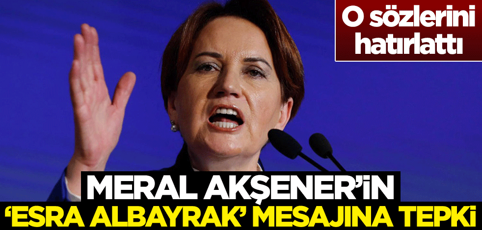 Meral Akşener'in 'Esra Albayrak' mesajına tepki