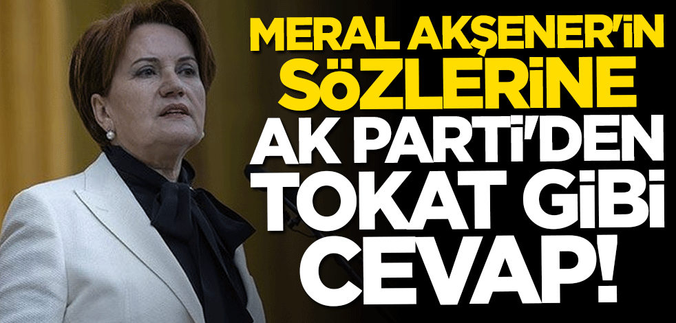 Meral Akşener'in sözlerine AK Parti'den tokat gibi cevap