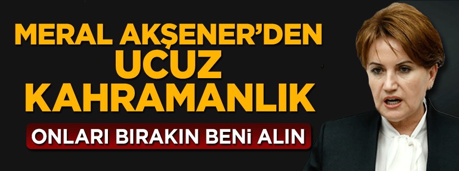 Meral Aşener'den ucuz kahramanlık: Onları bırakın beni alın