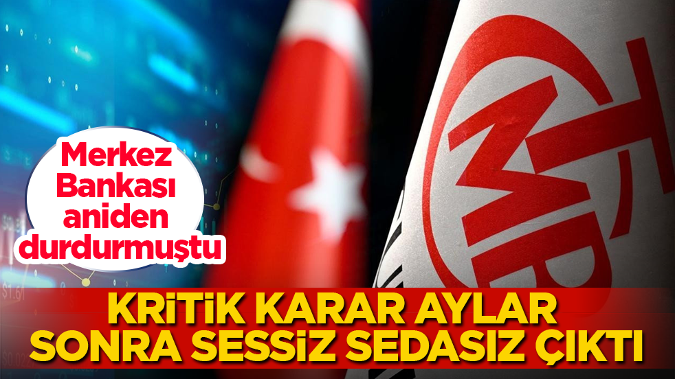 Merkez Bankası aniden durdurmuştu! Kritik karar, aylar sonra sessiz sedasız çıktı
