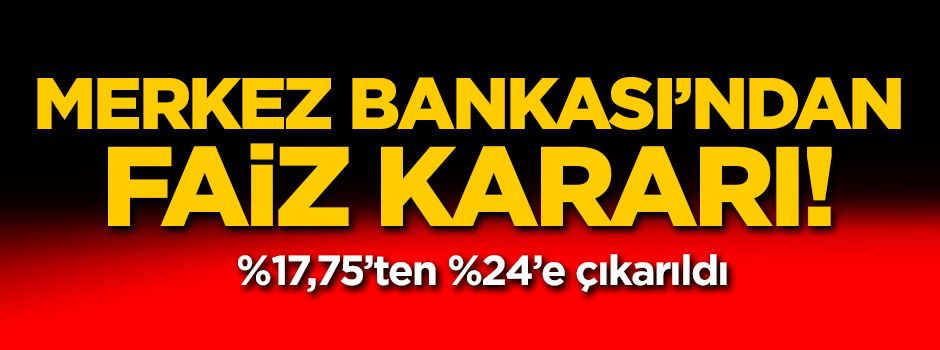 Merkez Bankası faiz kararını açıkladı