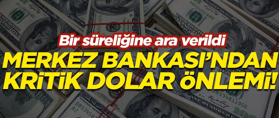 Merkez Bankası'ndan kritik dolar önlemi! Bir süreliğine ara verildi