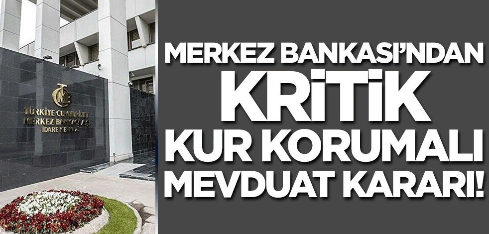 Merkez Bankası'ndan kritik karar! Resmi Gazete'de yayımlandı