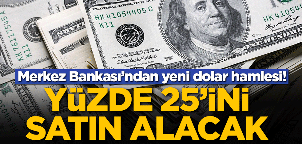 Merkez Bankası’ndan yeni dolar hamlesi! Yüzde 25'ini satın alacak