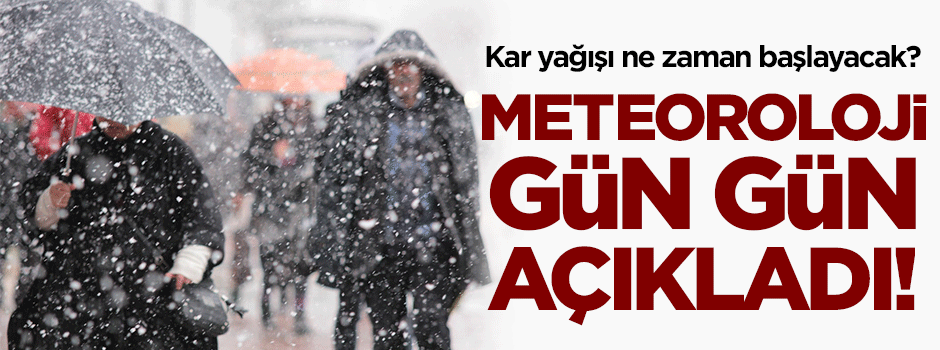 Meteoroloji gün gün açıkladı!