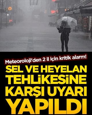 Meteoroloji'den 2 il için kritik alarm!