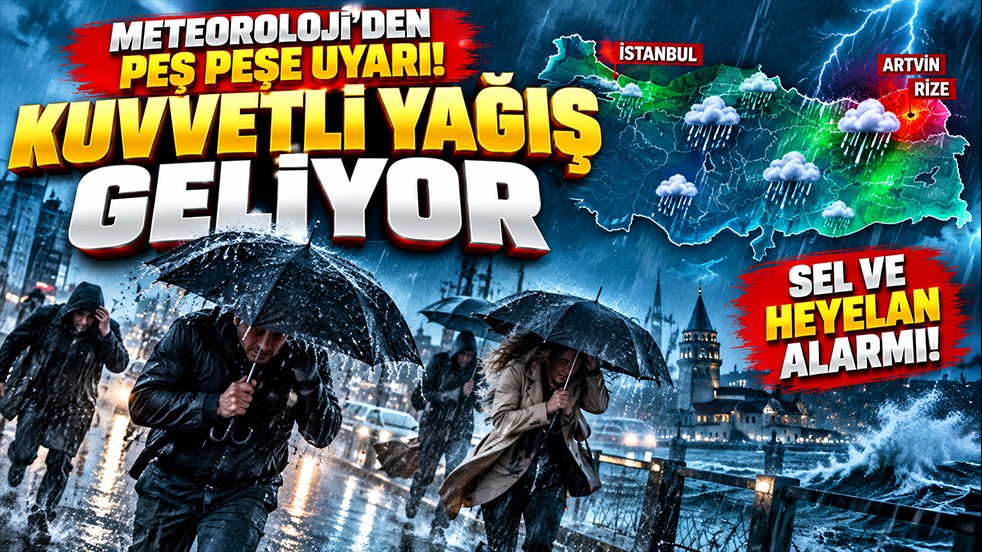 Meteoroloji’den peş peşe uyarı! Kuvvetli yağış geliyor: Sel ve heyelan alarmı