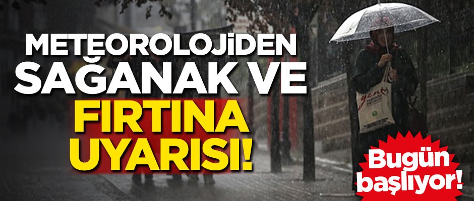 Meteorolojiden sağanak ve fırtına uyarısı