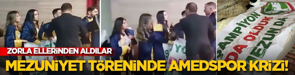 Mezuniyet töreninde Amedspor krizi! Zorla ellerinden aldılar