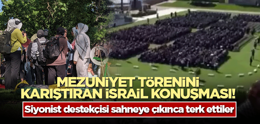 Mezuniyet Törenini karıştıran İsrail Konuşması! Siyonist destekçisi sahneye çıkınca terk ettiler
