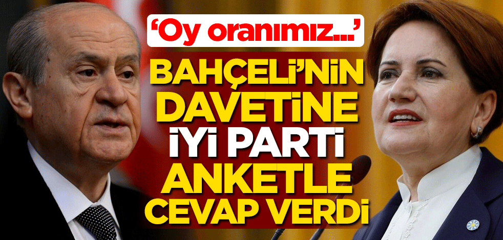MHP lideri Devlet Bahçeli'nin davetine İYİ Parti, anketle cevap verdi: Oy oranımız...