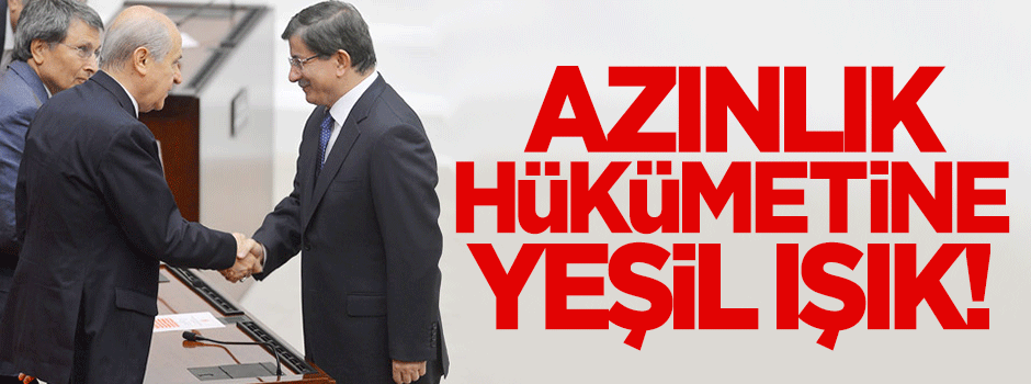 MHP'den azınlık hükümetine yeşil ışık!