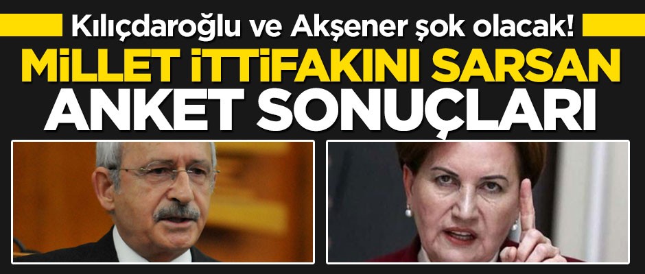 Millet İttifakını sarsan anket sonuçları! Kılıçdaroğlu ve Akşener şok olacak