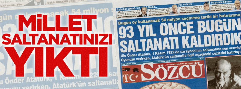 Millet, Sözcü'nün 'saltanat' demogojisini de yıktı