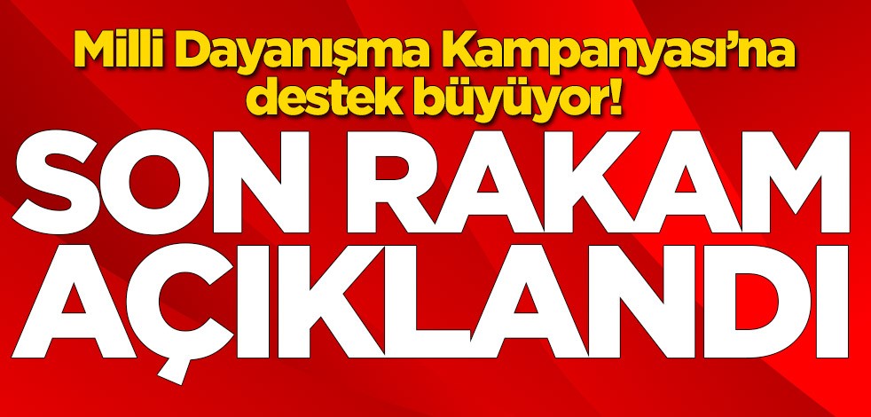 Milli Dayanışma Kampanyası’na destek büyüyor! Son rakam açıklandı