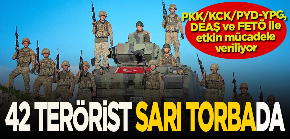 Milli Savunma Bakanlığı açıkladı: 42 terörist daha sarı torbada
