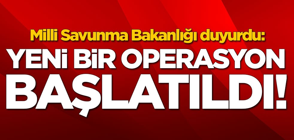 Milli Savunma Bakanlığı açıkladı: Yeni bir operasyon başlatıldı