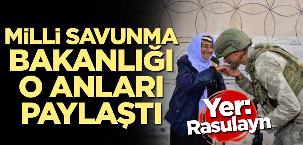 Milli Savunma Bakanlığı askerimizin Rasulayn'daki yaşlı kadının elini öptüğü anın fotoğrafını paylaştı