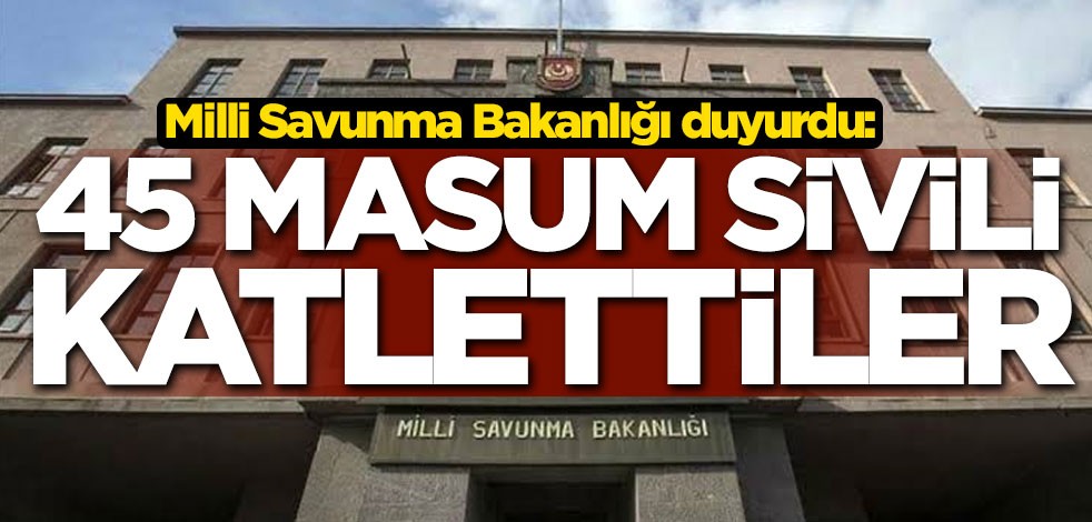 Milli Savunma Bakanlığı duyurdu: 45 masum sivili katlettiler
