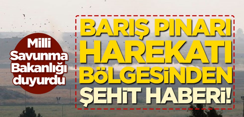Milli Savunma Bakanlığı duyurdu! Barış Pınarı Harekatı bölgesinden şehit haberi