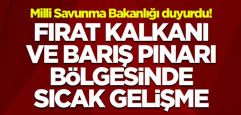 Milli Savunma Bakanlığı duyurdu! Fırat Kalkanı ve Barış Pınarı bölgesinde sıcak gelişme
