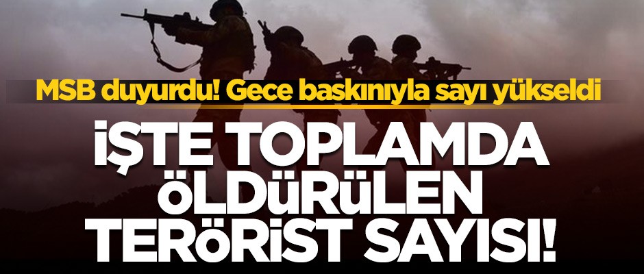 Milli Savunma Bakanlığı duyurdu! İşte öldürülen terörist sayısı...