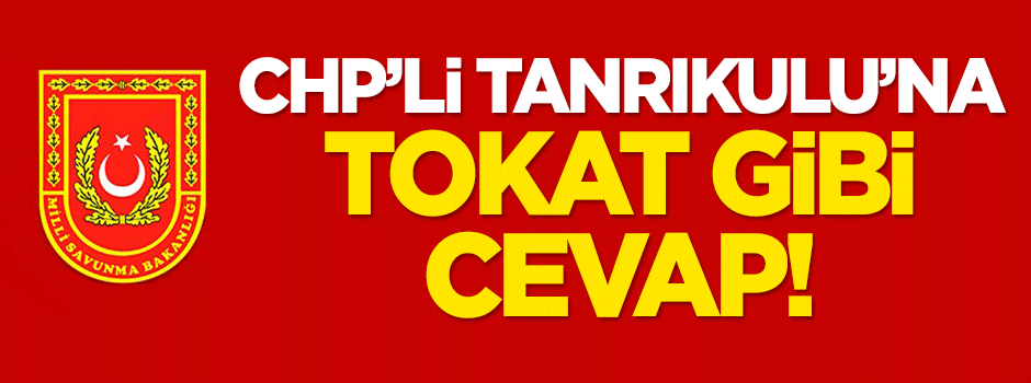 Milli Savunma Bakanlığı'ndan CHP'li Tanrıkulu'na tokat gibi cevap!