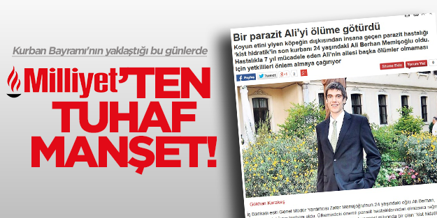 Milliyet'te garip manşet!