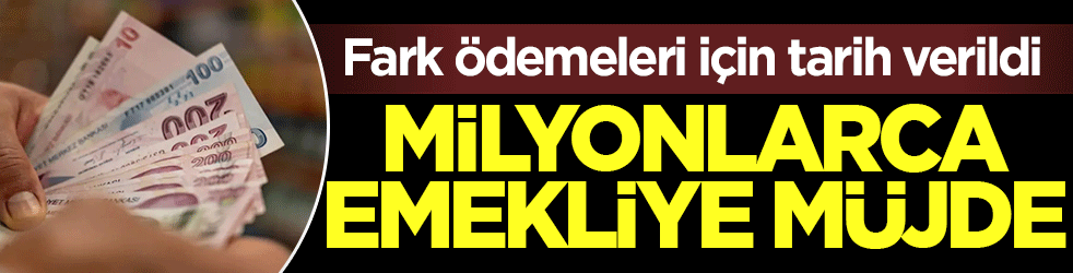 Milyonlarca emekliye müjde: Fark ödemeleri için tarih verildi!