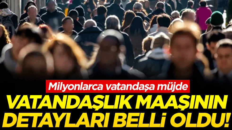 Milyonlarca vatandaşa müjde: Vatandaşlık maaşının detayları belli oldu!