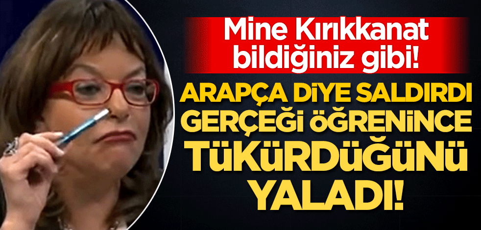 Mine Kırıkkanat bildiğiniz gibi! Arapça diye saldırdı, gerçeği öğrenince tükürdüğünü yaladı!