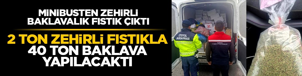 Minibüsten zehirli baklavalık fıstık çıktı: 2 ton zehirli fıstıkla 40 ton baklava yapılacaktı