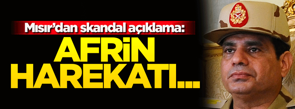 Mısır'dan skandal açıklama: Afrin harekatı...