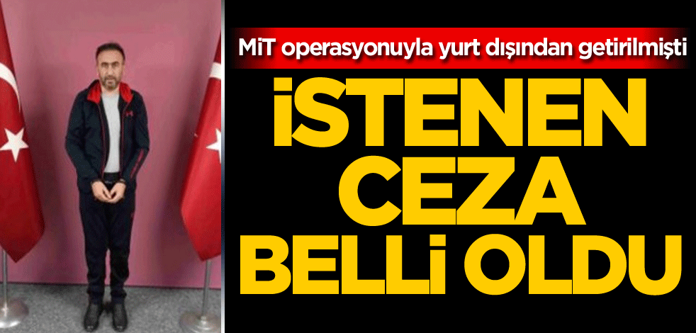MİT operasyonuyla yurt dışından getirilmişti! İstenen ceza belli oldu