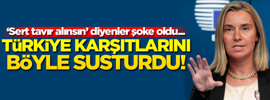 Mogherini, 'Türkiye'ye karşı sert tavır alınsın' diyenleri şok etti!