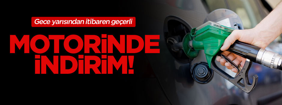 Motorinde 8 kuruş indirime gidildi