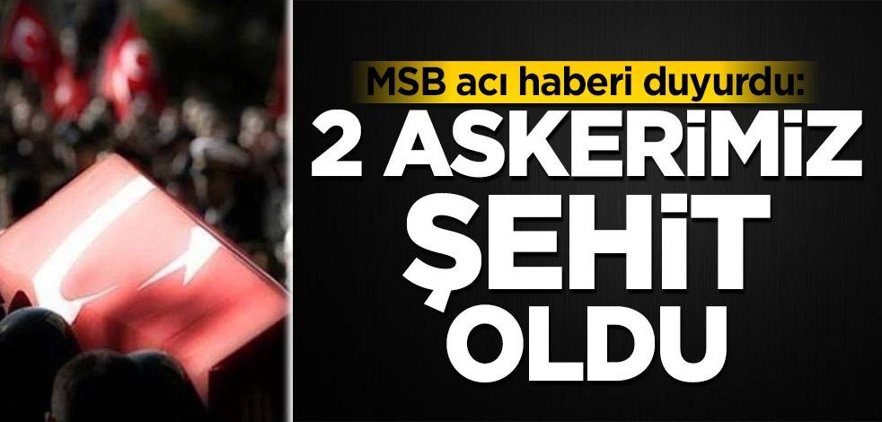 MSB acı haberi duyurdu: 2 askerimiz şehit oldu