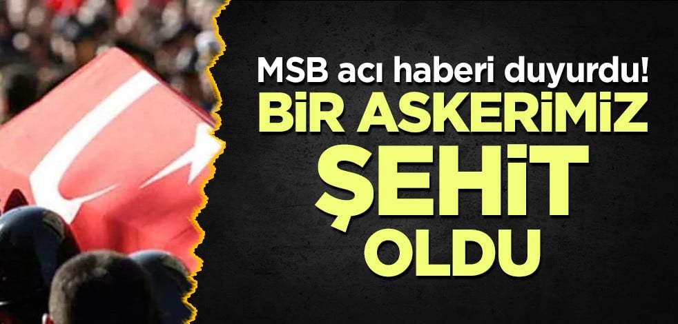 MSB acı haberi duyurdu! Bir askerimiz şehit oldu