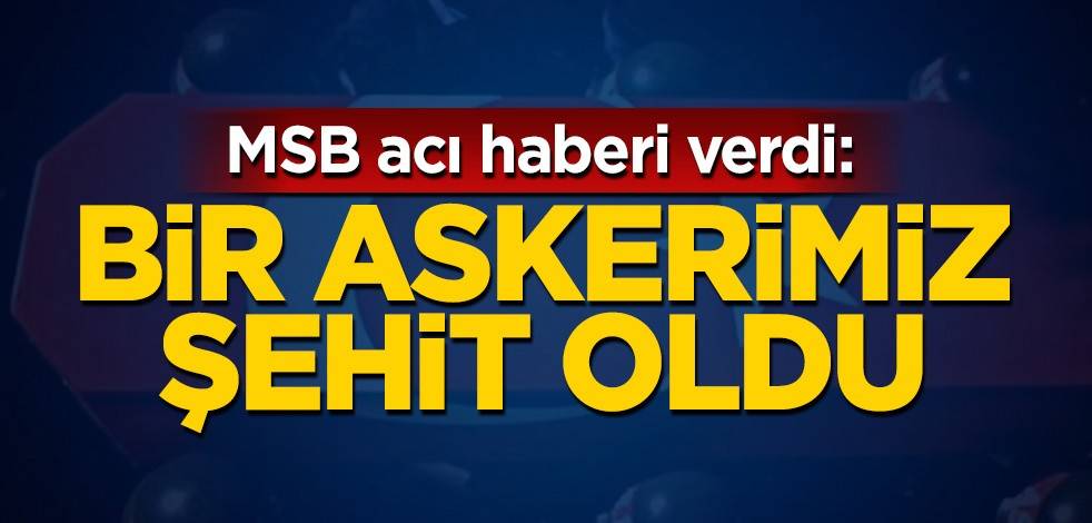 MSB acı haberi verdi: Bir askerimiz şehit oldu