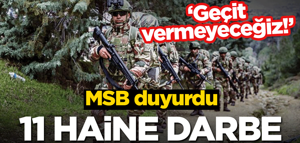 MSB açıkladı! 11 hain etkisiz hale getirildi