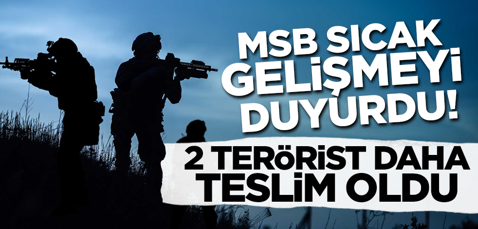 MSB sıcak gelişmeyi duyurdu! 2 PKK'lı terörist teslim oldu