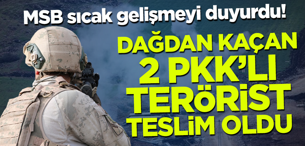 MSB sıcak gelişmeyi duyurdu! Dağdan kaçan 2 PKK'lı karakola teslim oldu