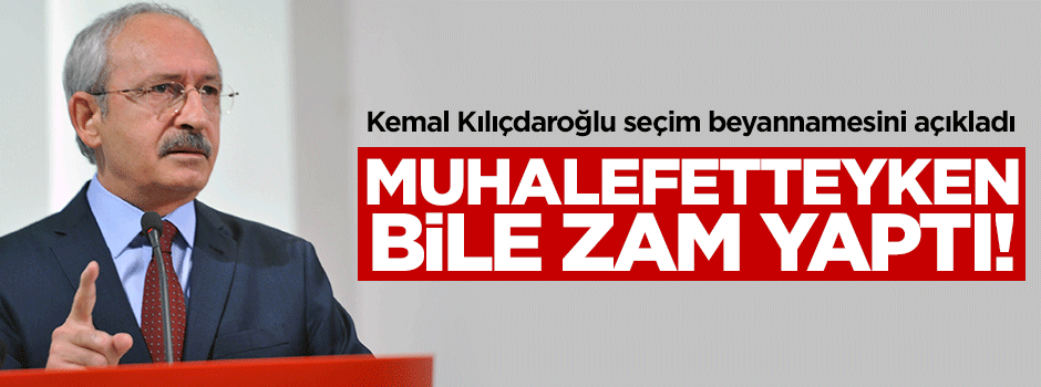 Muhalefetteyken bile zam yaptılar