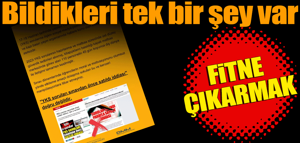 Muhalif medyadan fitne haberi! YKS soruları sınavdan önce satıldı