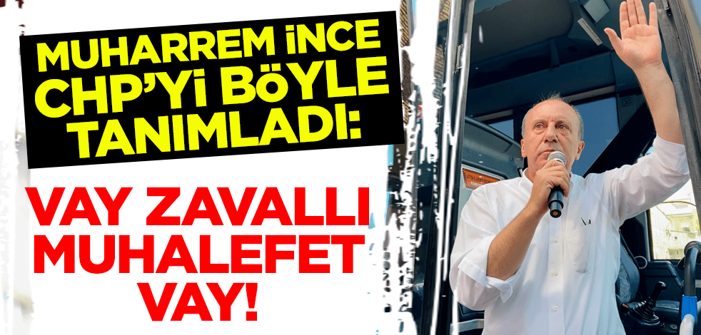 Muharrem İnce CHP'yi eleştirdi: Vay, zavallı muhalefet vay